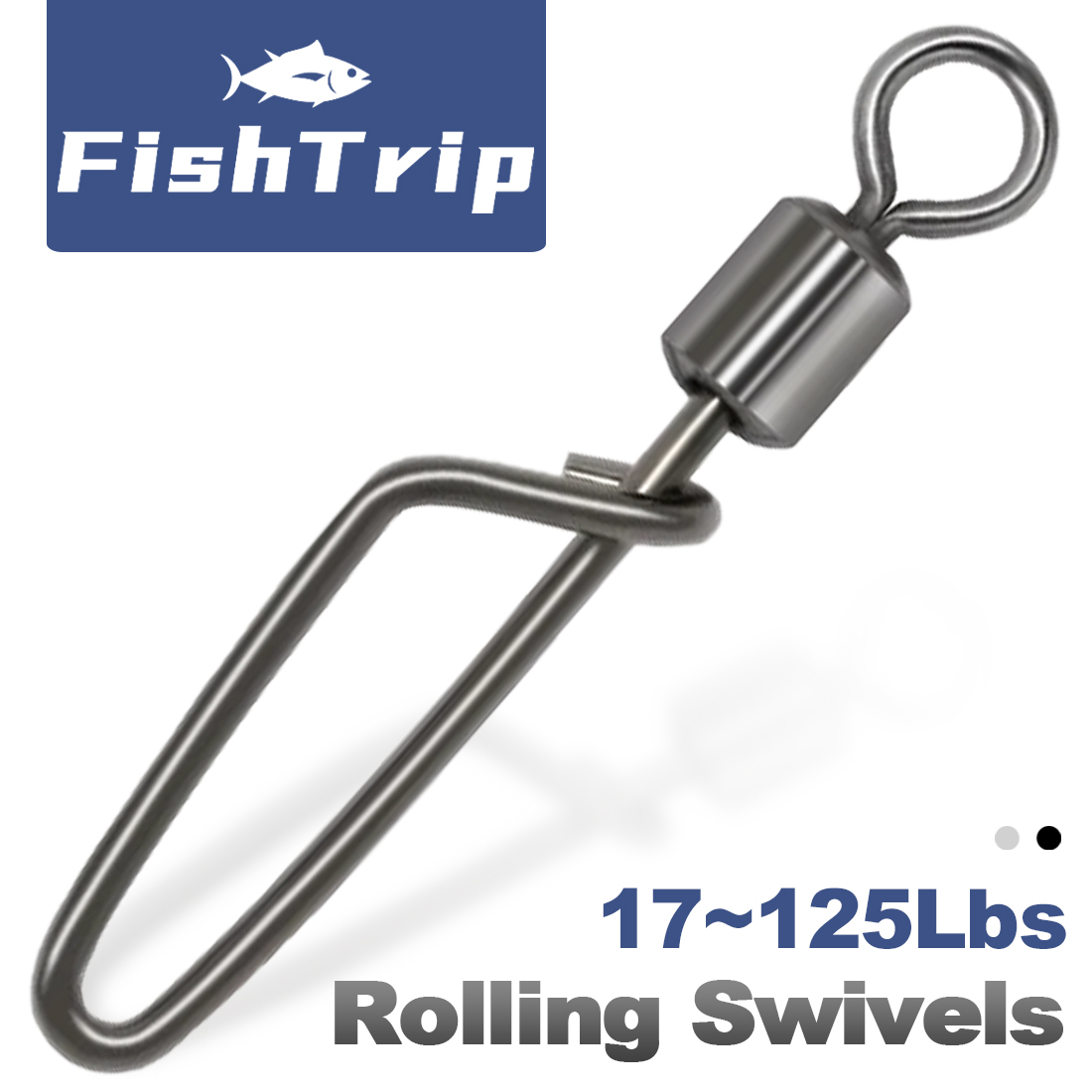 Fishing Equipment Set - FishTrip 50Pcs Rolling Swivel Coastlock Snap