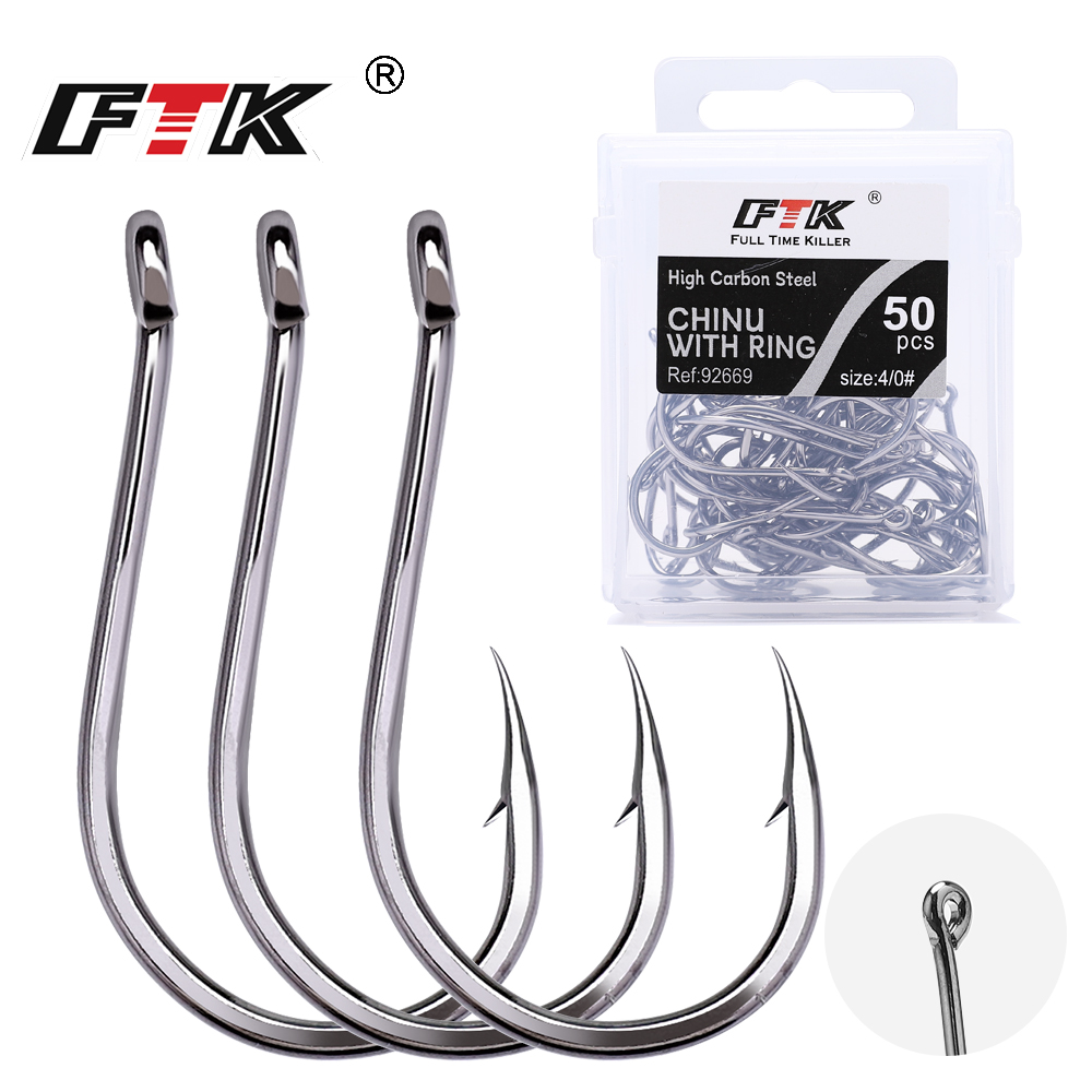 Surf Fishing Equipment - FTK CHINU Fishhook with Ring Barbed