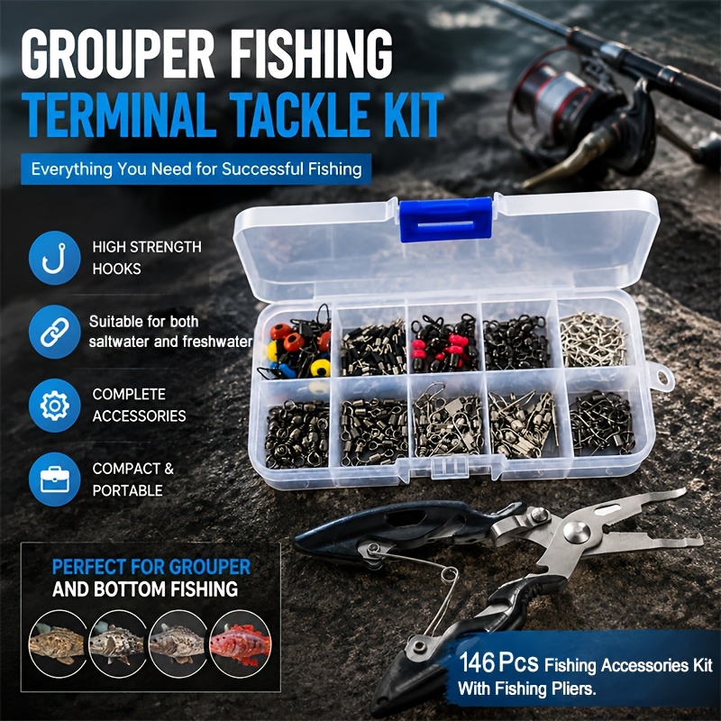 146pcs Fishing Terminal Tackle - Fishing Equipment Set 评论和价格