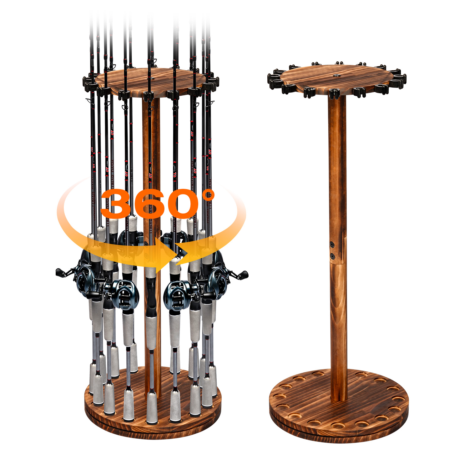 Round Carbonized Wood Fishing  - Fishing Equipment Organizer 评论和价格