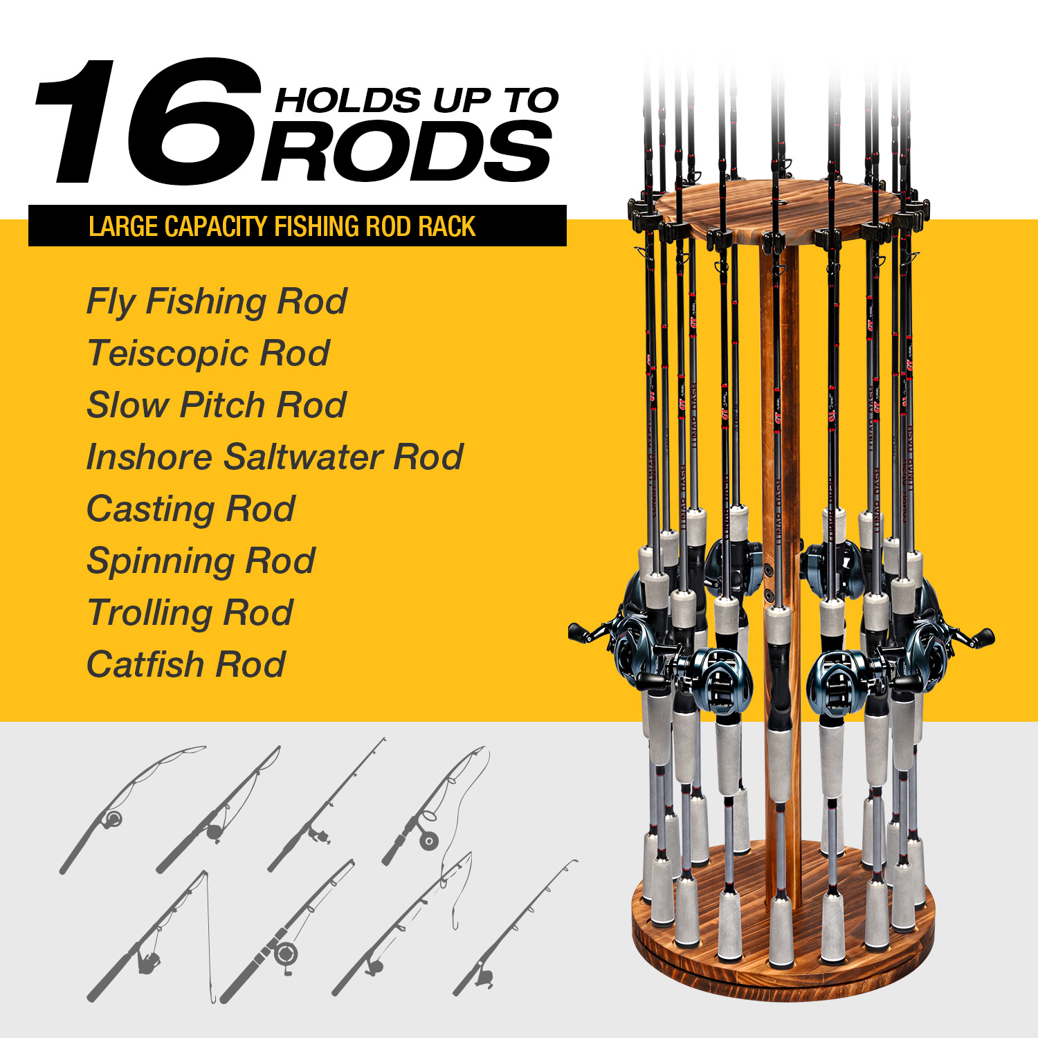 Round Carbonized Wood Fishing  - Fishing Equipment Organizer 评论和价格