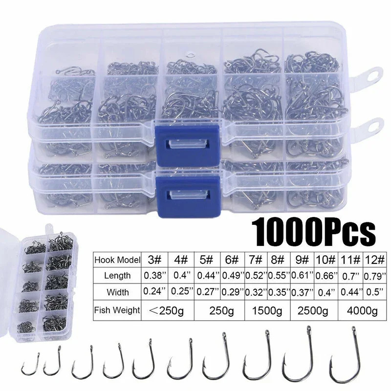 50-1600Pcs/BoxFishing Hooks Ca - Surf Fishing Equipment 评论和价格