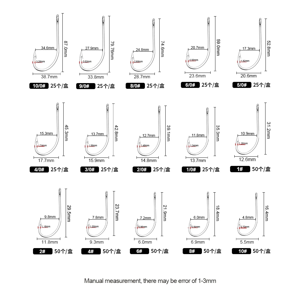 FTK Fishing Hooks 1-10#50PCS 1 - Surf Fishing Equipment 评论和价格